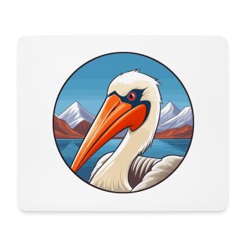 Pelikan Aquarell Karikatur Kawaii Haustier Tier Farbe - Mousepad (Querformat) - Weiß - Vorne