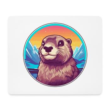 Murmeltier Aquarell Karikatur Kawaii Haustier Tier Col - Mousepad (Querformat) - Weiß - Vorne