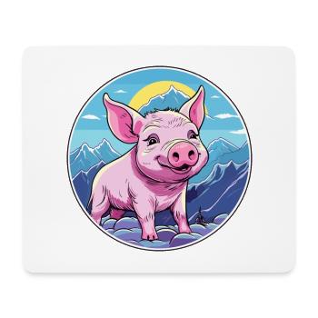Cochon Aquarelle Dessin Animé Kawaii Animal De Compagnie Coloré - Tapis de souris (format paysage) - blanc - Devant