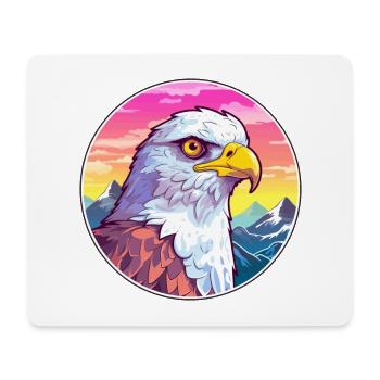 Hawk Watercolor Cartoon Kawaii Pet Animal Colorful - Mouse Pad (horizontal) - white - Front