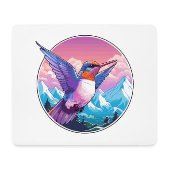 Colibri Aquarelle Dessin Animé Kawaii Animal De Compagnie C - Tapis de souris (format paysage) - blanc - Devant