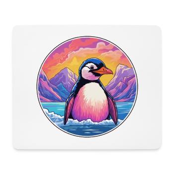 Pinguin Aquarell Karikatur Kawaii Haustier Tier Farbe - Mousepad (Querformat) - Weiß - Vorne