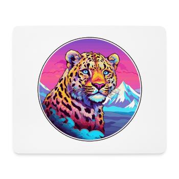 Leopard Watercolor Cartoon Kawaii Pet Animal Color - Mouse Pad (horizontal) - white - Front