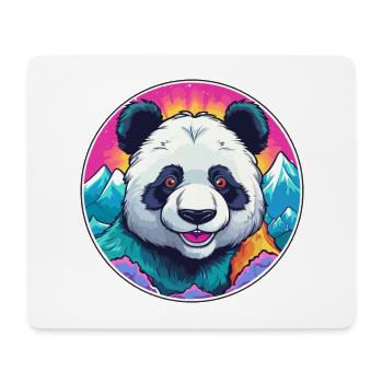 Panda Watercolor Cartoon Kawaii Pet Animal Colorfu - Mouse Pad (horizontal) - white - Front