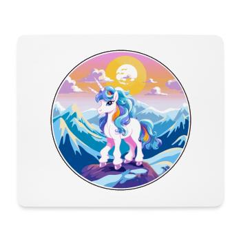 Poney Aquarelle Dessin Animé Kawaii Animal De Compagnie Coloré - Tapis de souris (format paysage) - blanc - Devant