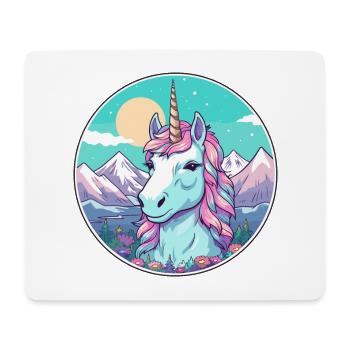 Unicorn Watercolor Cartoon Kawaii Pet Animal Color - Mouse Pad (horizontal) - white - Front