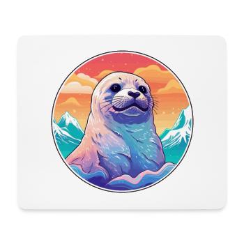 Siegel Aquarell Karikatur Kawaii Haustier Tier Bunt - Mousepad (Querformat) - Weiß - Vorne