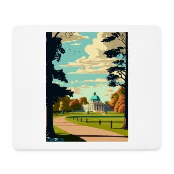 Greenwich Park Londres Vintage Voyage Affiche WPA - Tapis de souris (format paysage) - blanc - Devant