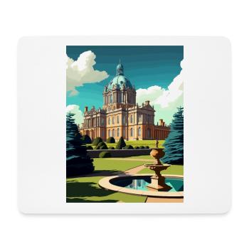 Château Howard Angleterre Vintage voyage affiche WPA - Tapis de souris (format paysage) - blanc - Devant