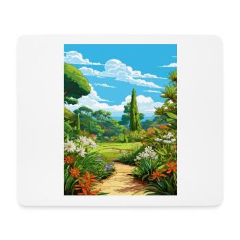 Trebah Garden Cornwall Affiche de voyage Vintage WPA - Tapis de souris (format paysage) - blanc - Devant