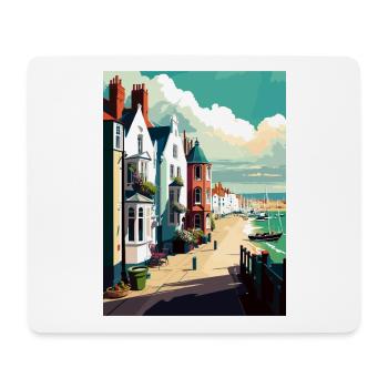 Shoreham sur mer Angleterre Vintage voyage affiche WPA - Tapis de souris (format paysage) - blanc - Devant