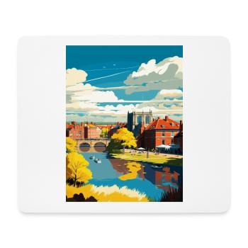 Newark On Trent Angleterre Vintage voyage affiche WPA - Tapis de souris (format paysage) - blanc - Devant
