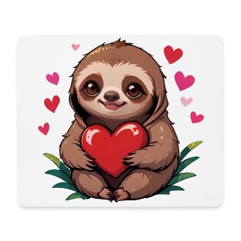 Verschenke dieses süße Faultier zum Valentinstag - Mousepad (Querformat) - Weiß - Vorne