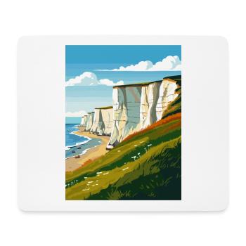 Sept sœurs Sussex Vintage voyage affiche WPA Art - Tapis de souris (format paysage) - blanc - Devant