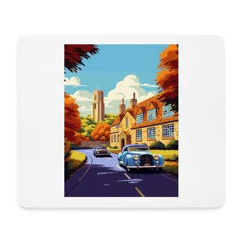 Cotswolds Angleterre Royaume-Uni Vintage voyage affiche WPA Art - Tapis de souris (format paysage) - blanc - Devant