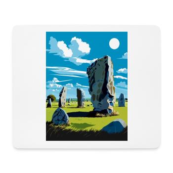 Avebury Stone Circle Vintage Travel Poster WPA Art - Mouse Pad (horizontal) - white - Front