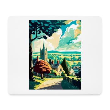 Cotswolds Angleterre Royaume-Uni Vintage voyage affiche WPA Art - Tapis de souris (format paysage) - blanc - Devant