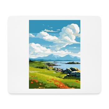 Île De Jura Ecosse Vintage Voyage Affiche WPA - Tapis de souris (format paysage) - blanc - Devant