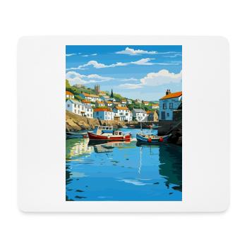 Polperro Cornwall Vintage Reiseposter Souvenir - Mousepad (Querformat) - Weiß - Vorne