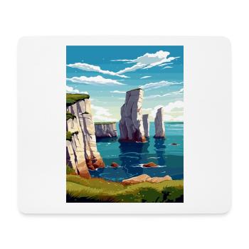 Beachy Head Sussex Vintage voyage affiche Souvenir - Tapis de souris (format paysage) - blanc - Devant