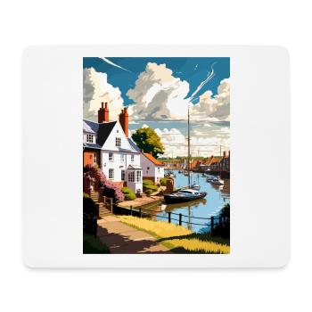 Woodbridge England Vintage Travel Poster Souvenir - Mouse Pad (horizontal) - white - Front