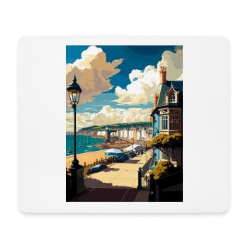 Teignmouth England Vintage Travel Poster Souvenir - Mouse Pad (horizontal) - white - Front