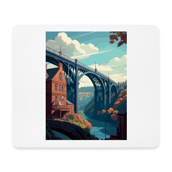 Ironbridge England Vintage Travel Poster Souvenir - Mouse Pad (horizontal) - white - Front