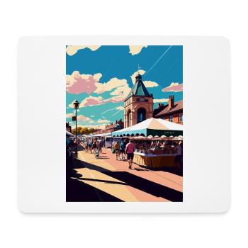 Pontefract Angleterre Vintage voyage affiche Souvenir - Tapis de souris (format paysage) - blanc - Devant