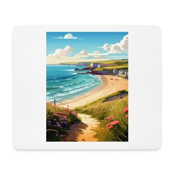 Daymer Bay Cornwall Vintage voyage affiche Souvenir - Tapis de souris (format paysage) - blanc - Devant