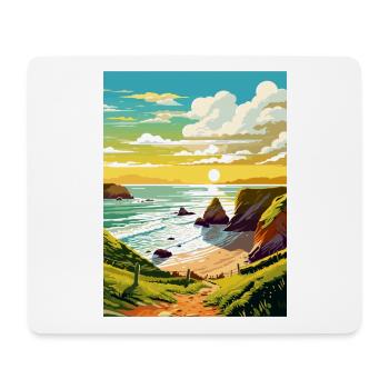 Hartland Quay Devon Vintage Travel Poster Souvenir - Mouse Pad (horizontal) - white - Front