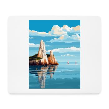 The Needles England Vintage Reiseposter Souvenir - Mousepad (Querformat) - Weiß - Vorne