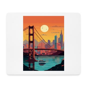 Affiche de voyage du Golden Gate de San Francisco en Californie - Tapis de souris (format paysage) - blanc - Devant