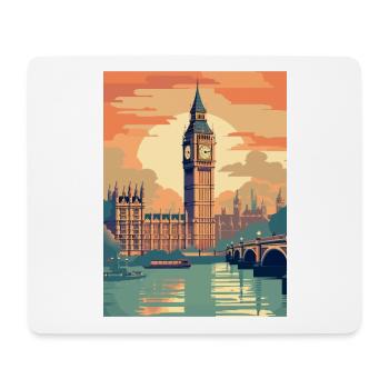 Londres Angleterre Vintage voyage affiche WPA Souvenir - Tapis de souris (format paysage) - blanc - Devant