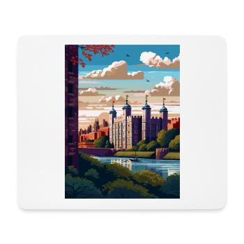 Tour De Londres Vintage Voyage Affiche WPA Souvenir - Tapis de souris (format paysage) - blanc - Devant