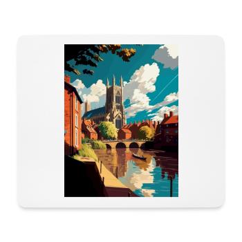 Norwich England Vintage Travel Poster WPA Souvenir - Mouse Pad (horizontal) - white - Front