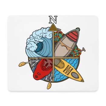 Paddling Compass - Mouse Pad (horizontal) - white - Front