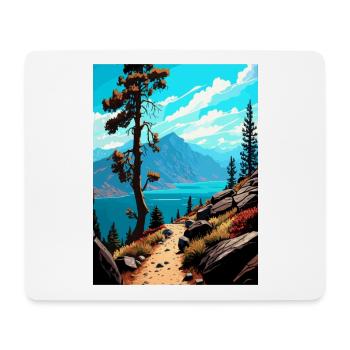 Mont Tallac Californie Vintage voyage affiche WPA - Tapis de souris (format paysage) - blanc - Devant