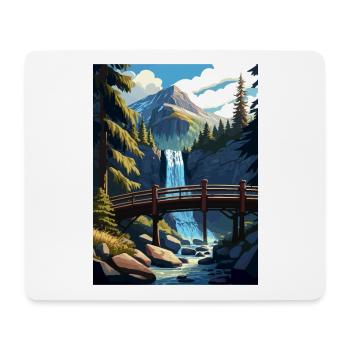 Cascade Falls Kalifornien Vintage Reiseposter WPA - Mousepad (Querformat) - Weiß - Vorne
