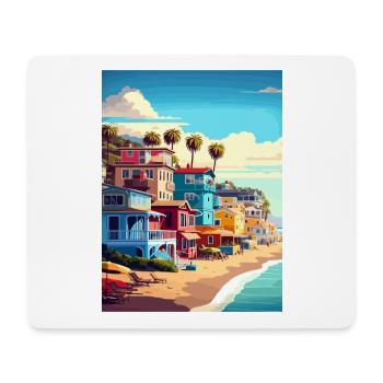 Capitola Beach Californie Affiche de voyage Vintage - Tapis de souris (format paysage) - blanc - Devant