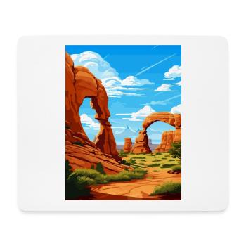 Parc national des Arches Utah Affiche de voyage Vintage - Tapis de souris (format paysage) - blanc - Devant