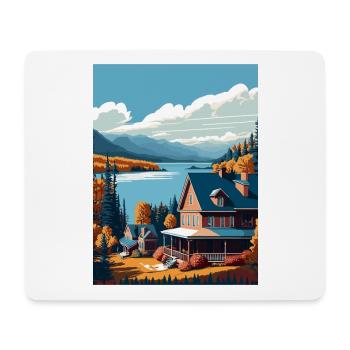 Saranac Lake New York State Vintage Travel Poster - Mouse Pad (horizontal) - white - Front
