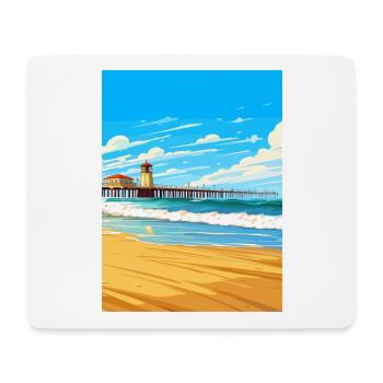 Huntington Beach Californie Vintage affiche de voyage - Tapis de souris (format paysage) - blanc - Devant