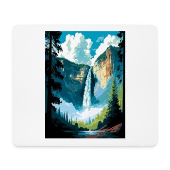 Bridalveil Falls Californie Vintage affiche de voyage - Tapis de souris (format paysage) - blanc - Devant