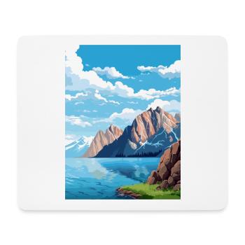 Parc national des fjords de Kenai Alaska affiche de voyage - Tapis de souris (format paysage) - blanc - Devant