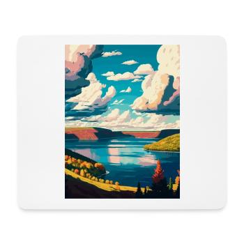 Finger Lakes New York State Vintage Travel Poster - Mouse Pad (horizontal) - white - Front