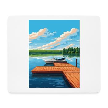 Sixberry Lake New York State Vintage Travel Poster - Mouse Pad (horizontal) - white - Front