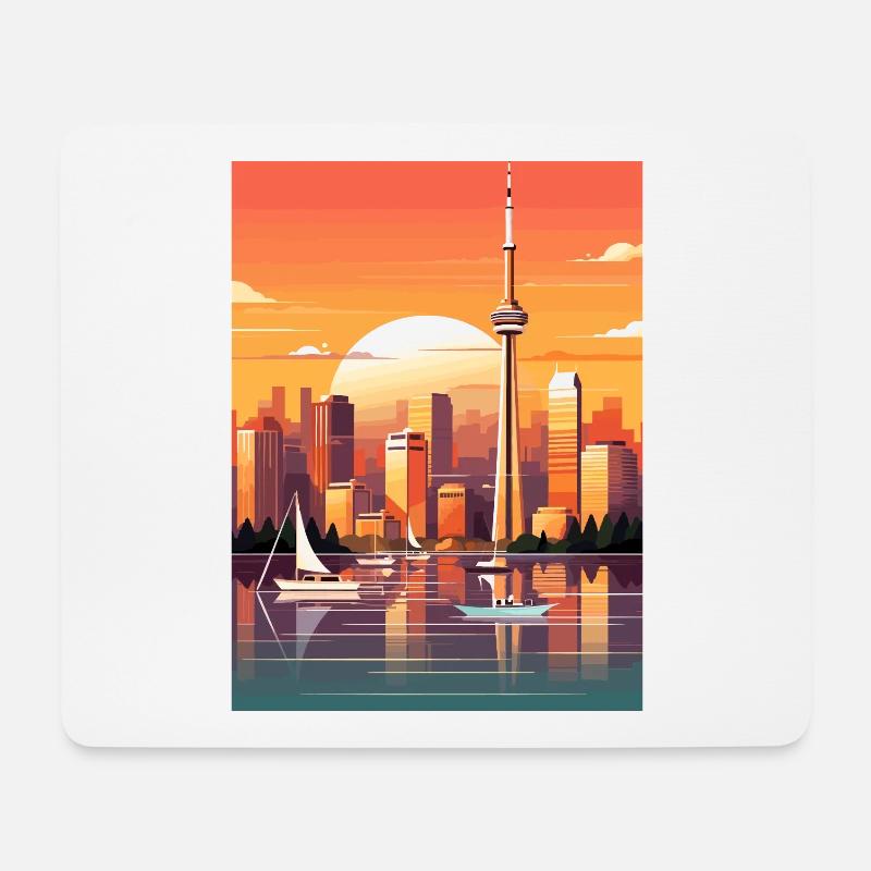 Toronto Kanada Dekoration Vintage Reiseposter - Mousepad (Querformat) - Weiß