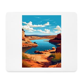 Possum Kingdom Lake Texas Vintage Travel Poster - Mouse Pad (horizontal) - white - Front
