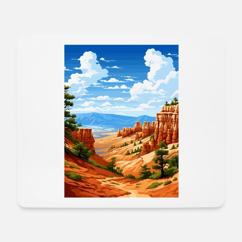 Bryce Canyon Nationalpark Vintage Reiseposter - Mousepad (Querformat) - Weiß