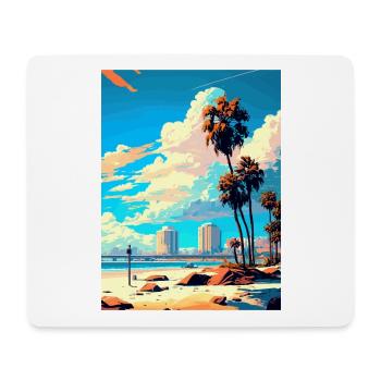 Long Beach Kalifornien Cali Vintage Reiseposter - Mousepad (Querformat) - Weiß - Vorne